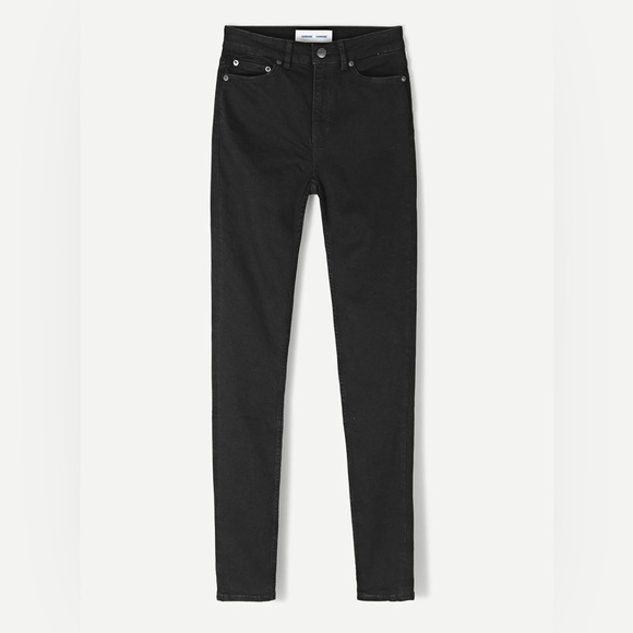 Samsoe Alaya Skinny Hi‎ Rise Organic Cotton Jeans in Black by Black Size 31/32 - Picture 1 of 9